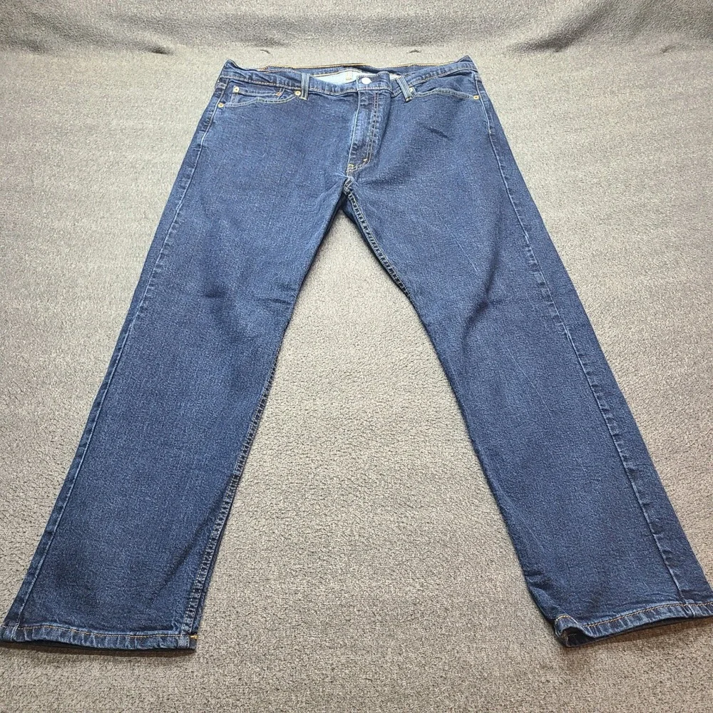 Levi's 505 Regular Fit Jeans Mens 40x30 Dark Blue Excellent Straight Leg Stretch